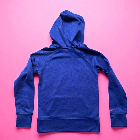 Under Armour Kids Indigo Hoodie with Pink Logo - Picture 3 of 3